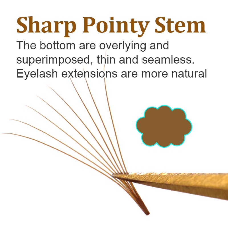 320 Colored Pointy Base Brown  - огляд і ціна Eyelash Extension Russian